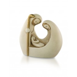 Presépio Estilizado Bege C/ Dourado 11x10cm Presépio Estilizado Bege C/ Dourado 11x10cm