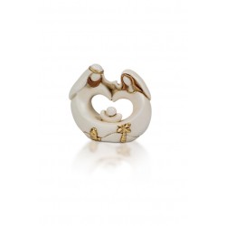 Presépio Estilizado Bege C/Dourado Coração 7.5x6cm Presépio Estilizado Bege C/Dourado Coração 7.5x6cm