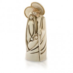 Sagrada Família Estilizada Bege C/ Dourado 13cm Sagrada Família Estilizada Bege C/ Dourado 13cm