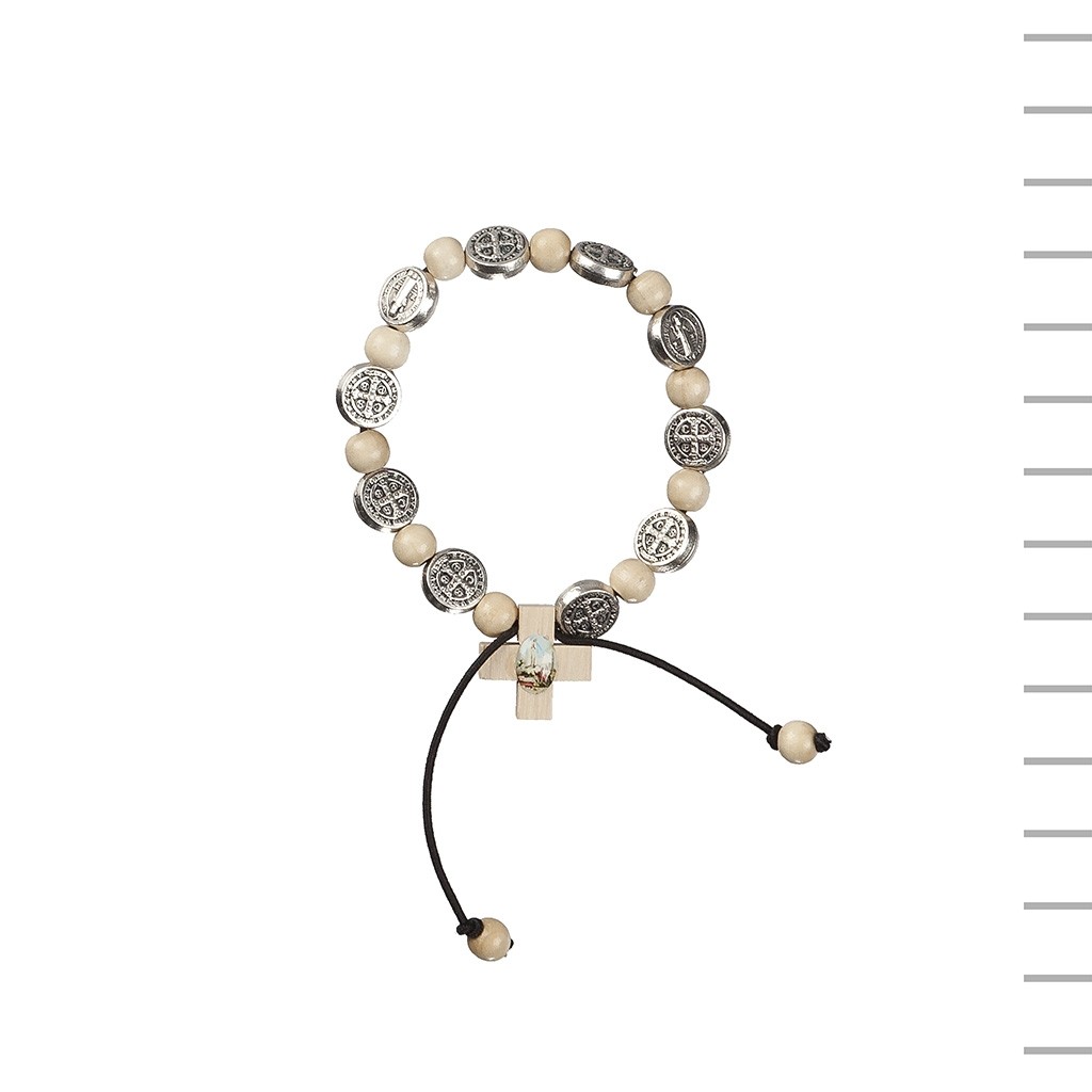 Pulseira Elástica em Madeira de São Bento e Fátima