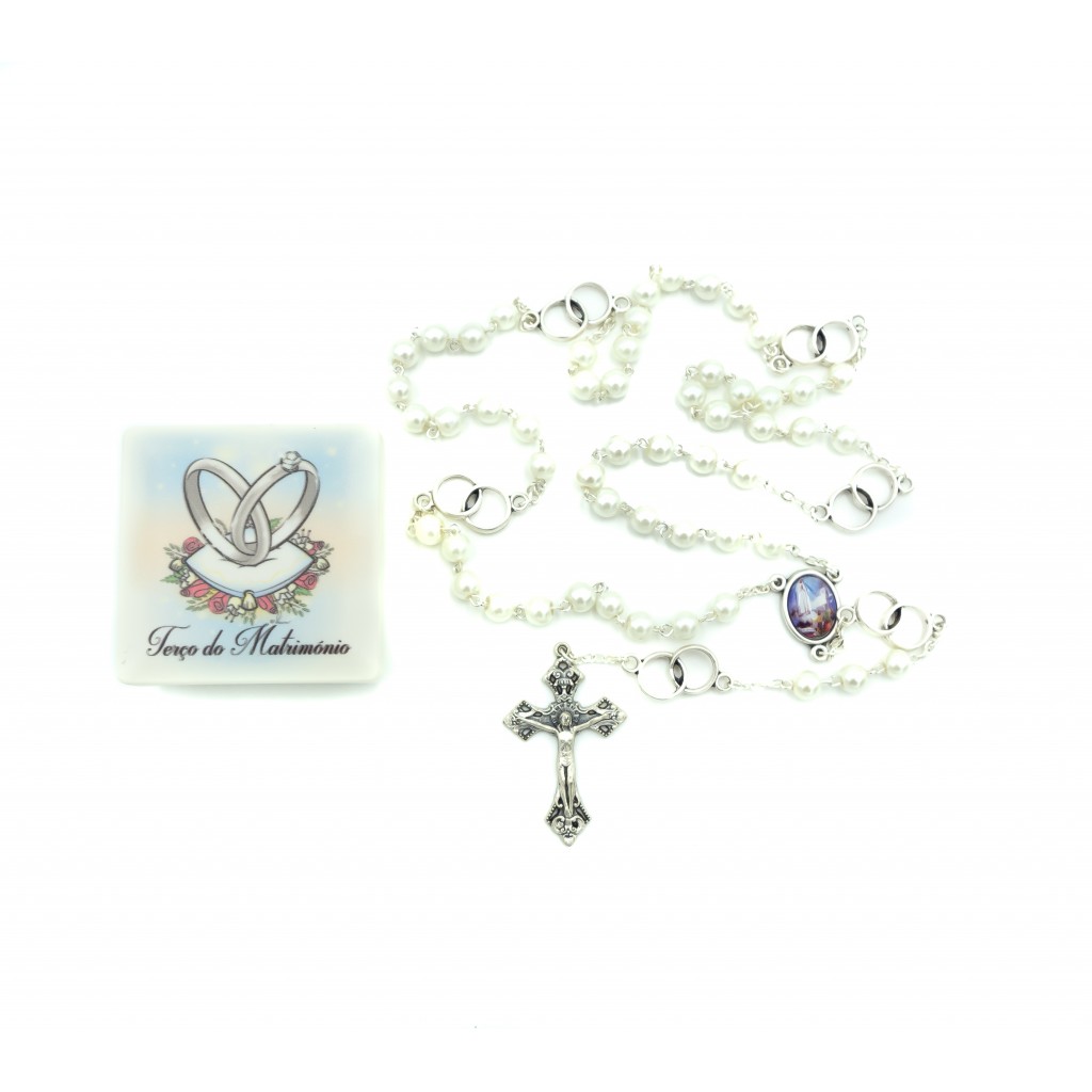Terço do Matrimónio Argentado Conta Pérola