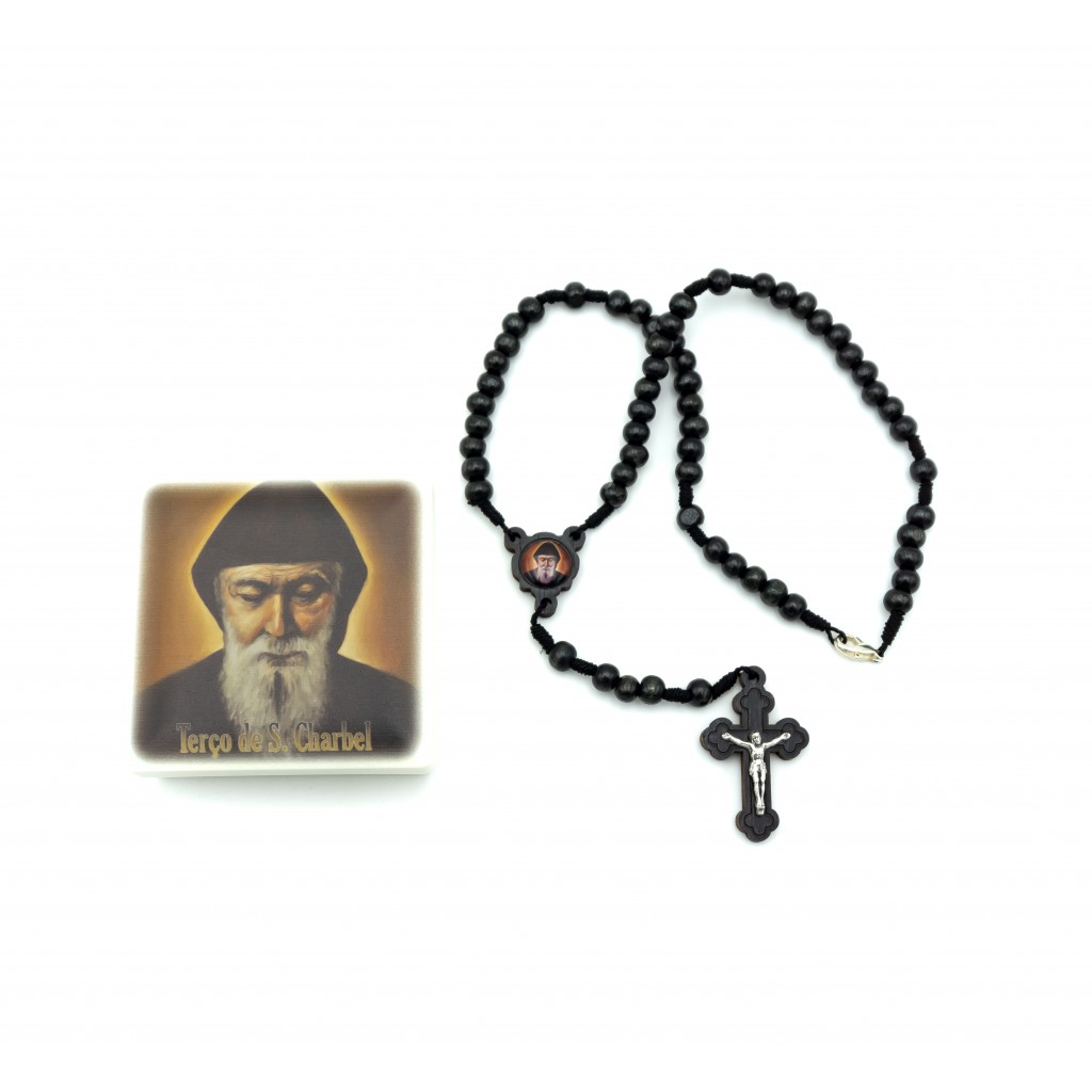 Terço do São Charbel C/ Oração e Cx. Ilustrada