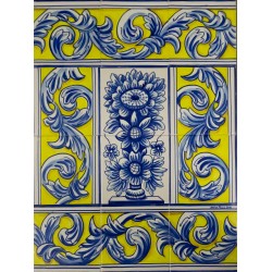 Painel de 12 Azulejos Pintados à Mão Tradicional Painel de 12 Azulejos Pintados à Mão Tradicional