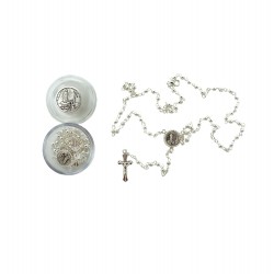 Terço de Metal 3mm C/ Fecho e Caixa Redonda Terço de Metal 3mm C/ Fecho e Caixa Redonda