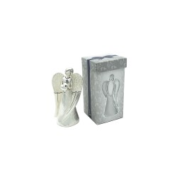 Anjo Argentado c/ Coração 13,5cm c/ Caixa Anjo Argentado c/ Coração 13,5cm c/ Caixa