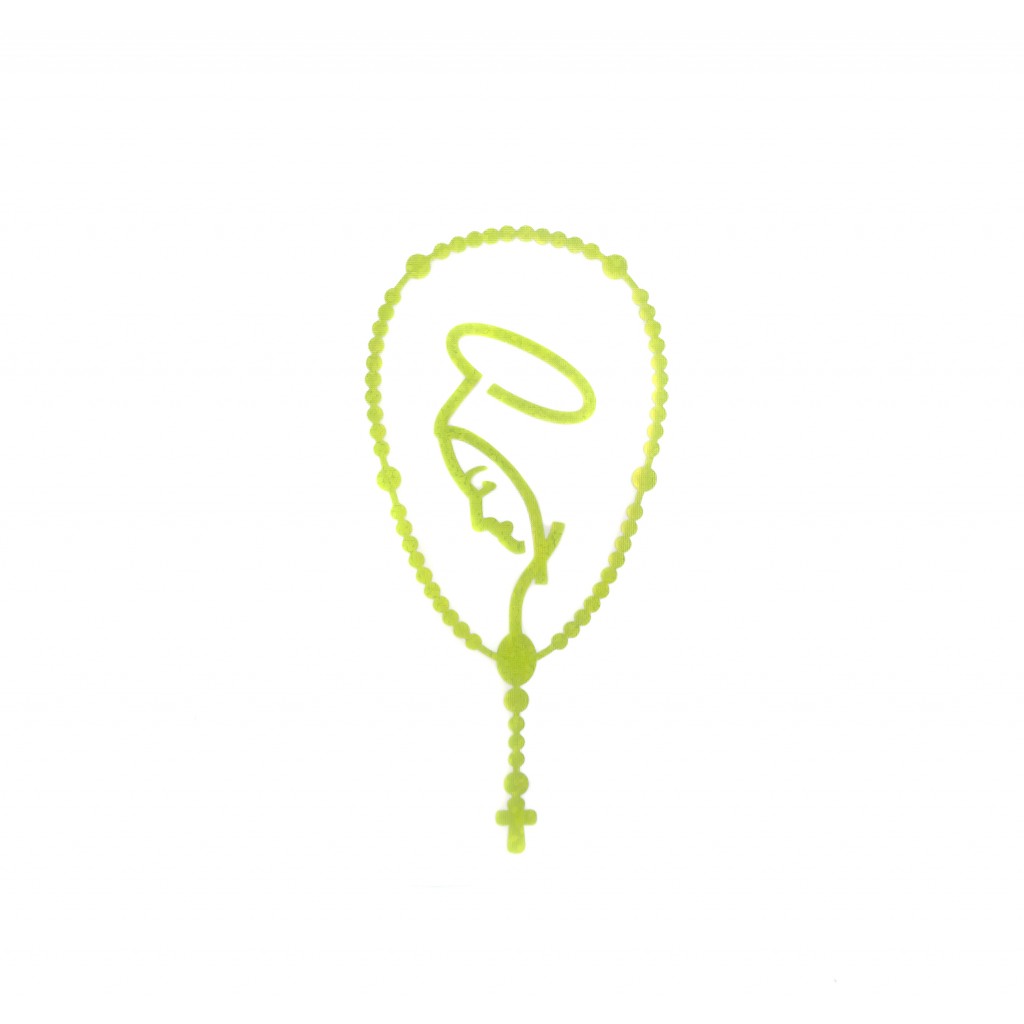 Autocolante P/ Veículo C/ Terço e Rosto de Fátima