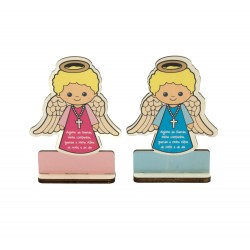 Anjo Madeira Impresso Rosa/Azul Anjo Madeira Impresso Rosa/Azul