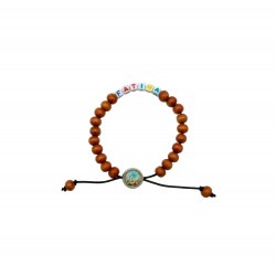 Pulseira de Madeira C/ Fátima Colorida Pulseira de Madeira C/ Fátima Colorida