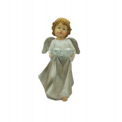 Anjo Cinza C/ Pia Coração 39cm 