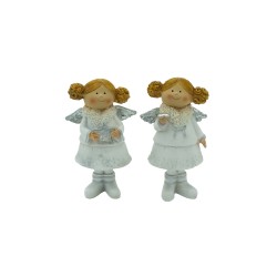 Anjo Resina Branco e Prateado 13cm Sort.2 Cx.2 Anjo Resina Branco e Prateado 13cm Sort.2 Cx.2