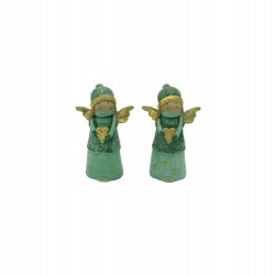 Anjo Resina Menta C/ Brilhantes 9,5cm Sort.2 