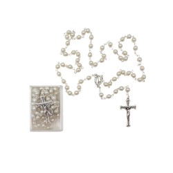 Terço de Fátima Conta Pérola C/ Passador Coração Terço de Fátima Conta Pérola C/ Passador Coração