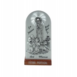 Placa de Alumínio Oval Fátima Metal 17 cm