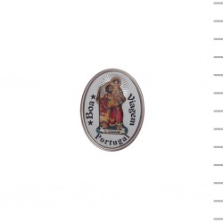Íman Oval Prateado São Cristóvão Colorido Íman Oval Prateado São Cristóvão Colorido