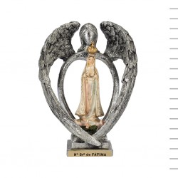 Anjo Prateado com Fátima 10cm Anjo Prateado com Fátima 10cm