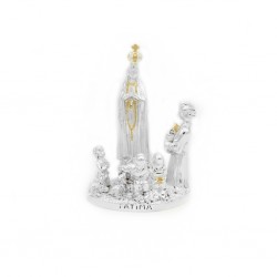 Aparição de Fátima C/ Anjo Argentada 13,5cm Aparição de Fátima C/ Anjo Argentada 13,5cm