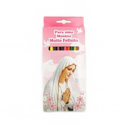 Caixa com 12 Lápis de Pau com Fátima Caixa com 12 Lápis de Pau com Fátima
