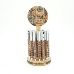 Caneta Cortiça C/ Padrões Azulejo Português Sort. Caneta Cortiça C/ Padrões Azulejo Português Sort.