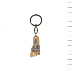 Chaveiro Madeira Pé de Jesus Cristo e Fátima Chaveiro Madeira Pé de Jesus Cristo e Fátima