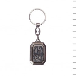 Chaveiro Rectangular Facetado Fátima/ São Cristóvão Metal Chaveiro Rectangular Facetado Fátima/ São Cristóvão Metal