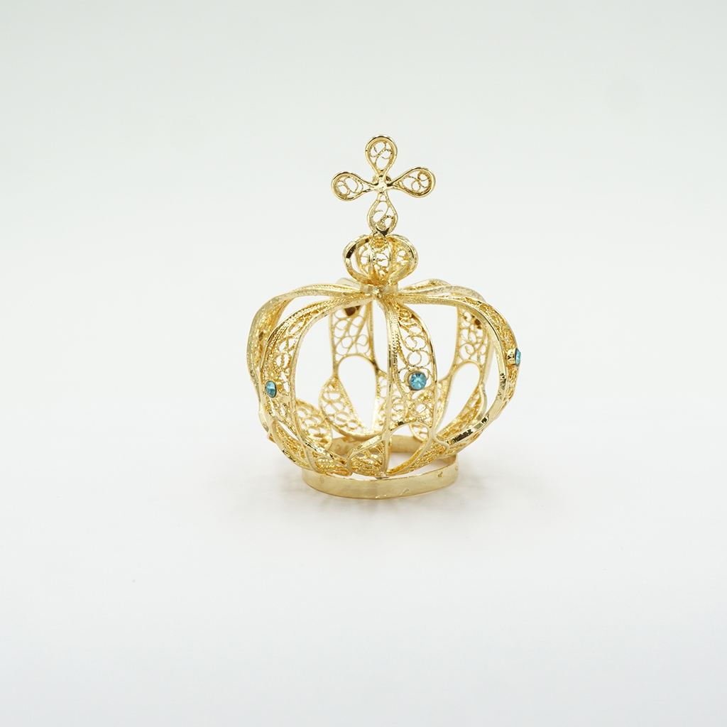 Coroa de Filigrana Metal nº 8 Sem Pedras 3,6 cm Diâmetro