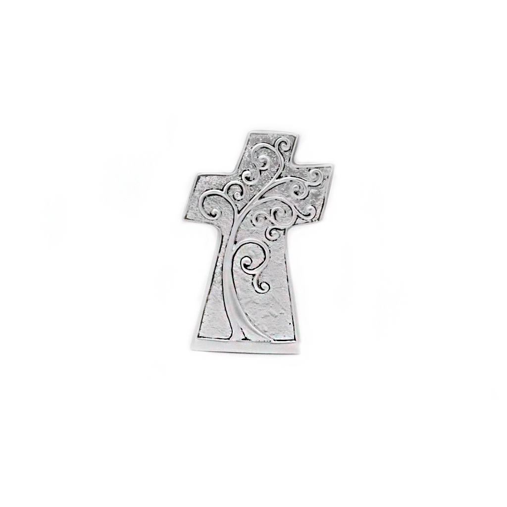 Crucifixo de Pousar Argentado Div. Motivos 9cm