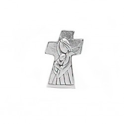Crucifixo de Pousar Argentado Div. Motivos 9cm Crucifixo de Pousar Argentado Div. Motivos 9cm