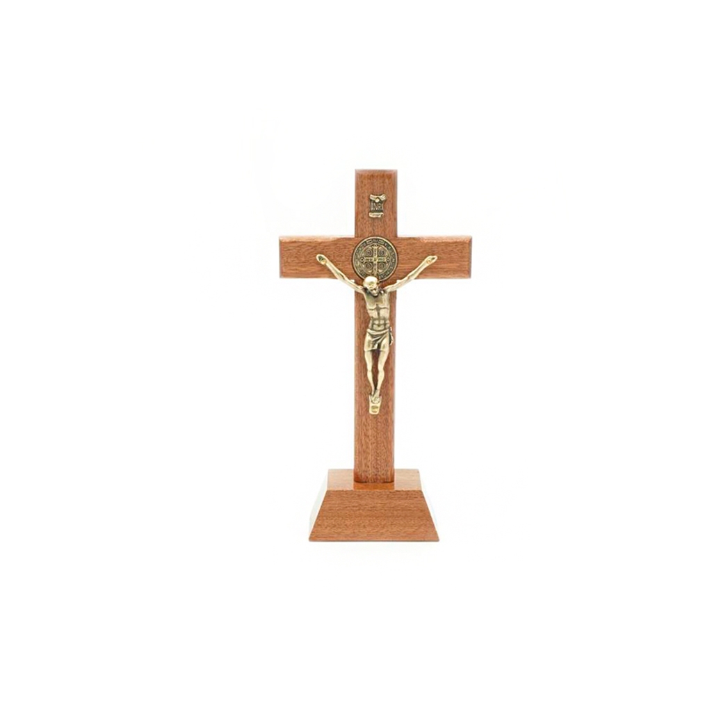 Crucifixo de Pousar C/Medalha de São Bento13,5x7cm