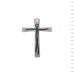 Cruz Prateada com Cristo Verde Cruz Prateada com Cristo Verde
