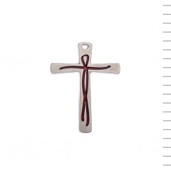 Cruz Prateada com Cristo Vermelho Cruz Prateada com Cristo Vermelho