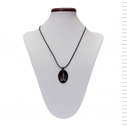 Fio com Medalha Oval de Fátima Preto Fio com Medalha Oval de Fátima Preto