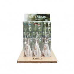 Fio Terço Arg. C/Medalha Ap. Coroada e Rosas Color Fio Terço Arg. C/Medalha Ap. Coroada e Rosas Color