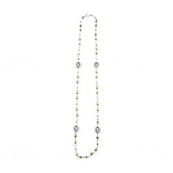 Fio Terço Tricolor C/ Medalhas de São Bento Fio Terço Tricolor C/ Medalhas de São Bento