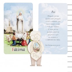 Magnético de Madeira C/ Parentesco e Fátima Magnético de Madeira C/ Parentesco e Fátima