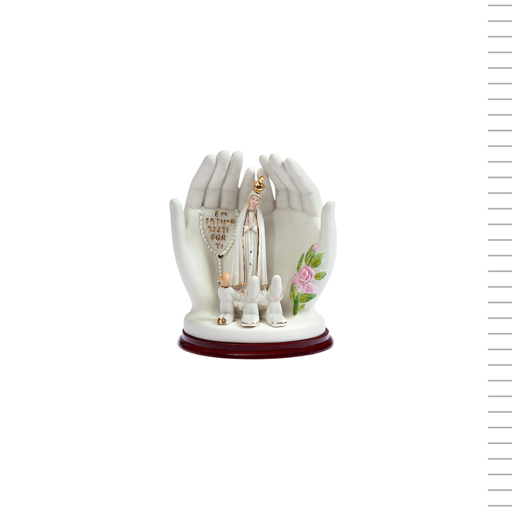 Mãos Grandes em Porcelana Fina Ouro 16cm
