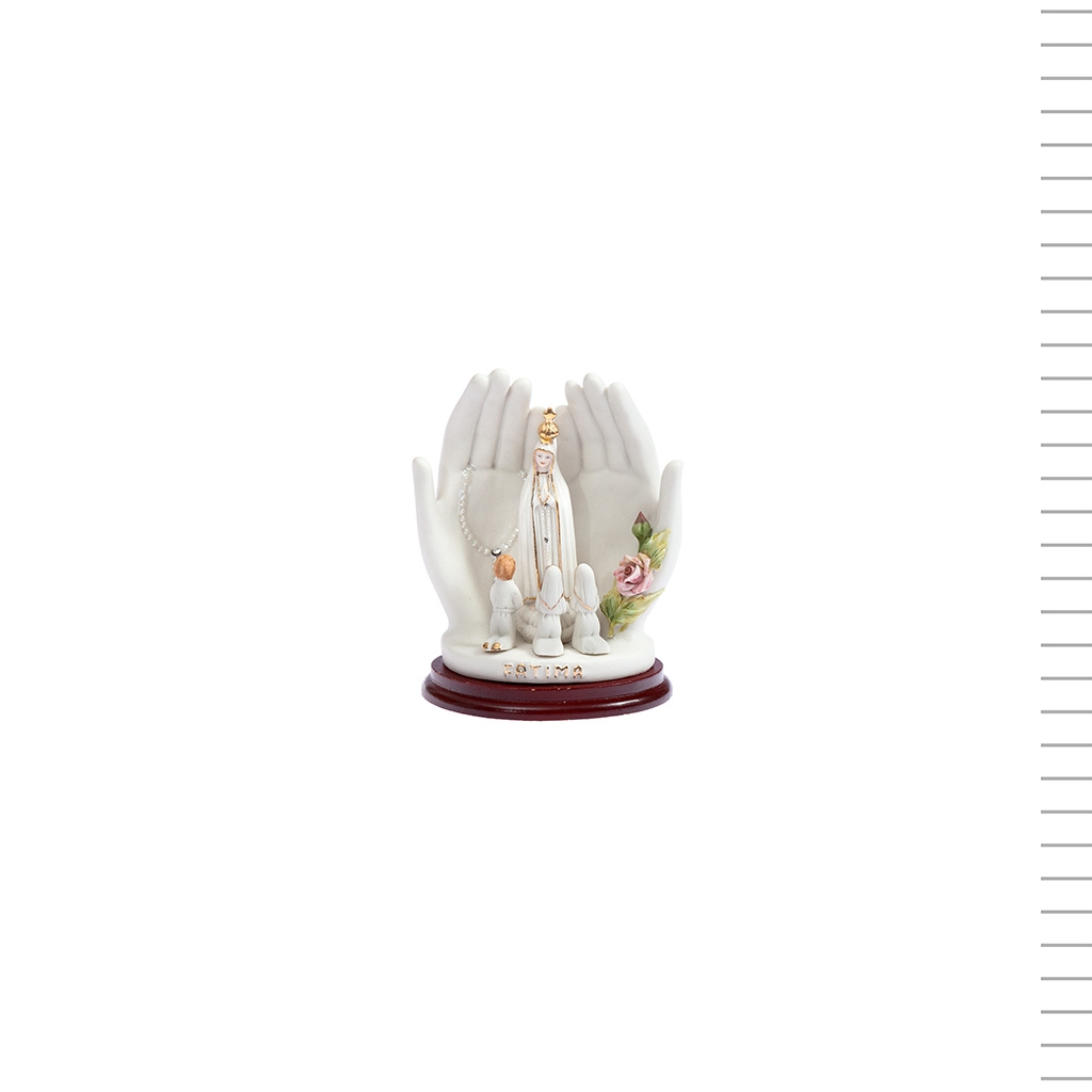Mãos Pequenas em Porcelana Fina Ouro 12cm