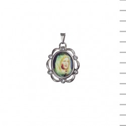 Medalha Niquelada Orla Pedras Fátima Com Véu Medalha Niquelada Orla Pedras Fátima Com Véu