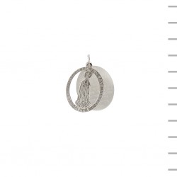 Medalha Prata 925 com Nossa Sra. de Fátima e Oração 2,8gr Medalha Prata 925 com Nossa Sra. de Fátima e Oração 2,8gr