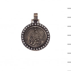 Medalha Prata e Pedras Fátima Aparição 12,70gr Medalha Prata e Pedras Fátima Aparição 12,70gr