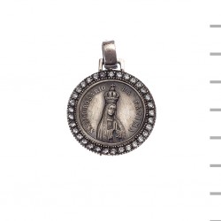 Medalha Prata e Pedras Fátima Coroada 11,40gr Medalha Prata e Pedras Fátima Coroada 11,40gr