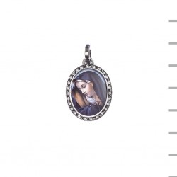 Medalha Prata e Pedras Mãe Dolorosa 4,00gr Medalha Prata e Pedras Mãe Dolorosa 4,00gr