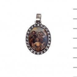 Medalha Prata e Pedras Sagrada Família 4,50gr Medalha Prata e Pedras Sagrada Família 4,50gr