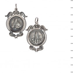 Medalha Prata Fátima Aparição Fio e Onda 6,40gr Medalha Prata Fátima Aparição Fio e Onda 6,40gr