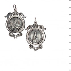 Medalha Prata Fátima Coroada Fio e Onda 6,40gr Medalha Prata Fátima Coroada Fio e Onda 6,40gr