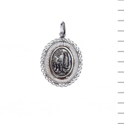 Medalha Prata Oval Renda Dupla Aparição 5,30gr Medalha Prata Oval Renda Dupla Aparição 5,30gr