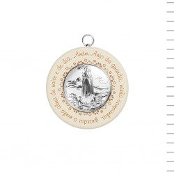 Medalhão de Berço Com Anjo Da Guarda Argentado Medalhão de Berço Com Anjo Da Guarda Argentado