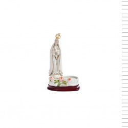 Nossa Sra. Fátima Porcelana Vela e Rosas 16cm Nossa Sra. Fátima Porcelana Vela e Rosas 16cm