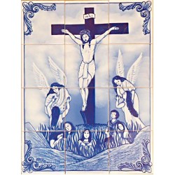 Painel de 12 Azulejos Pintados à Mão Uniforme Painel de 12 Azulejos Pintados à Mão Uniforme