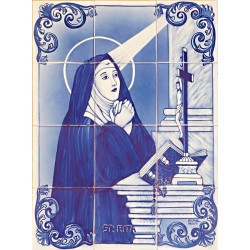 Painel de 12 Azulejos Pintados à Mão Uniforme Painel de 12 Azulejos Pintados à Mão Uniforme