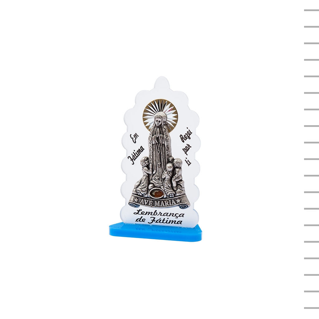 Placa Acrílica Bicolor Fátima Metal 9,5 cm